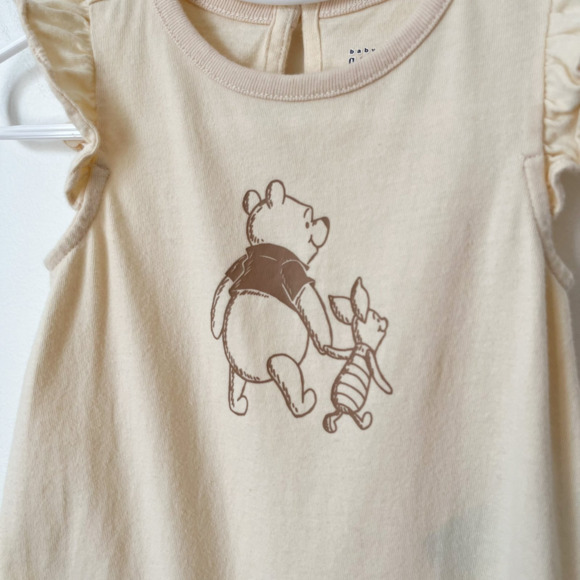 babyGap x Disney Winnie the Pooh Piglet Graphic Romper 6-12 month Girls Yellow - Picture 3 of 6